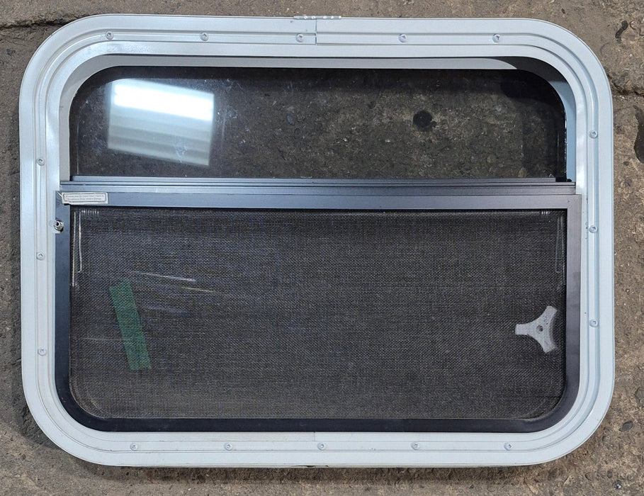 Used White Radius Opening Window : 23 1/4" W x 17 1/4" H x 1 3/4" D