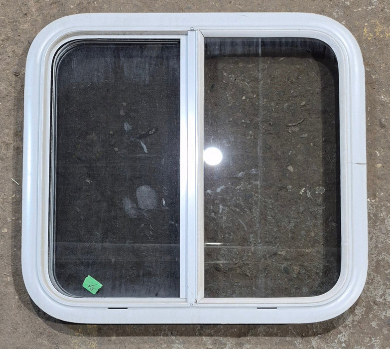 Used White Radius Opening Window : 23 1/4" W x 21 1/4" H x 1 3/4" D