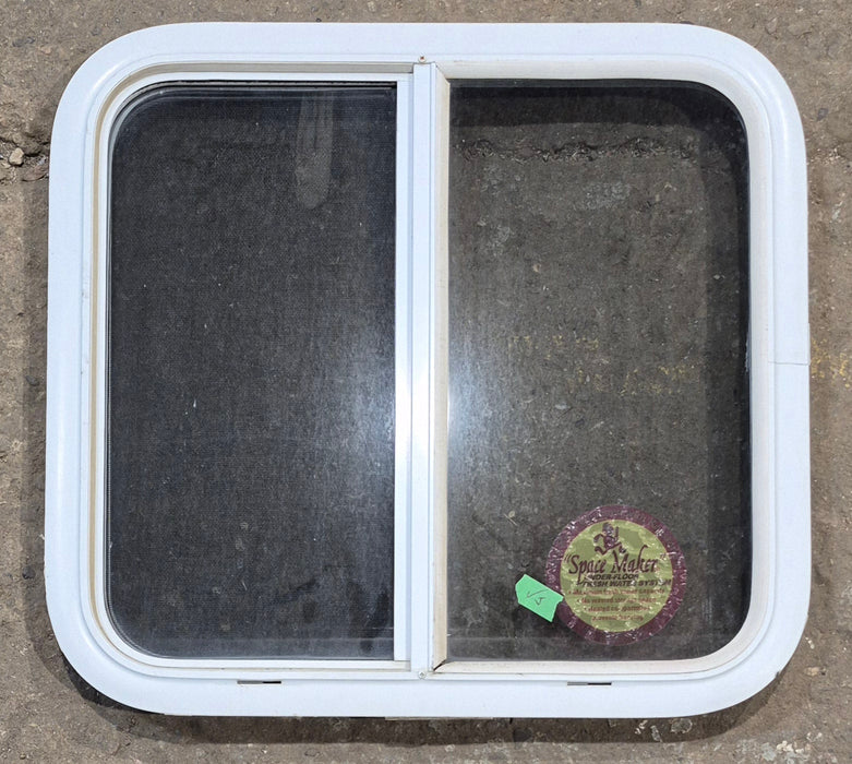 Used White Radius Opening Window : 23 1/4" W x 21 1/4" H x 1 3/4" D