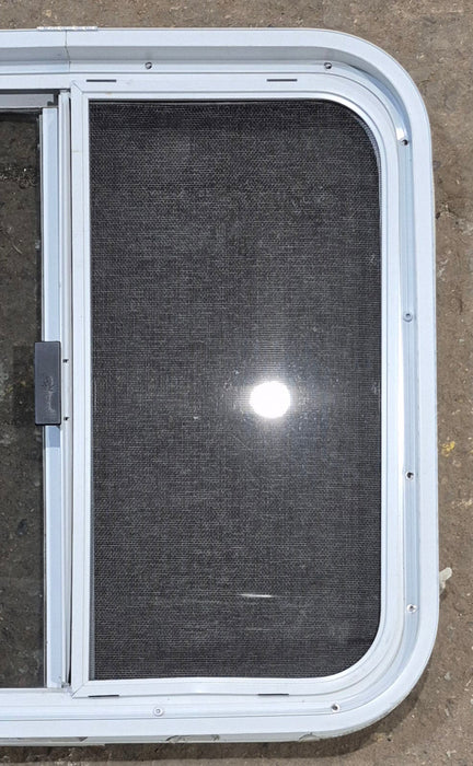 Used White Radius Opening Window : 23 1/4" W x 21 1/4" H x 1 3/4" D