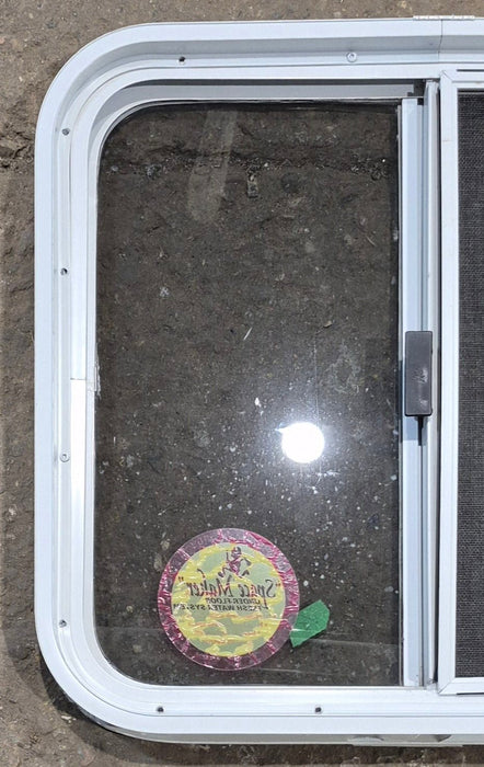 Used White Radius Opening Window : 23 1/4" W x 21 1/4" H x 1 3/4" D