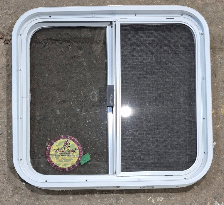 Used White Radius Opening Window : 23 1/4" W x 21 1/4" H x 1 3/4" D