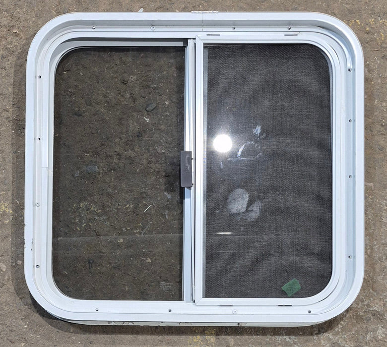 Used White Radius Opening Window : 23 1/4" W x 21 1/4" H x 1 3/4" D
