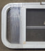 Used White Radius Opening Window : 23 3/4" W x 14 5/8" H x 1 3/4" D - Young Farts RV Parts