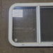 Used White Radius Opening Window : 24 1/4" W x 17 3/4" H x 1 3/4" D - Young Farts RV Parts
