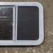 Used White Radius Opening Window : 24 1/4" W x 17 3/4" H x 1 7/8" D - Young Farts RV Parts