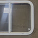 Used White Radius Opening Window : 24 1/4" W x 17 3/4" H x 1 7/8" D - Young Farts RV Parts