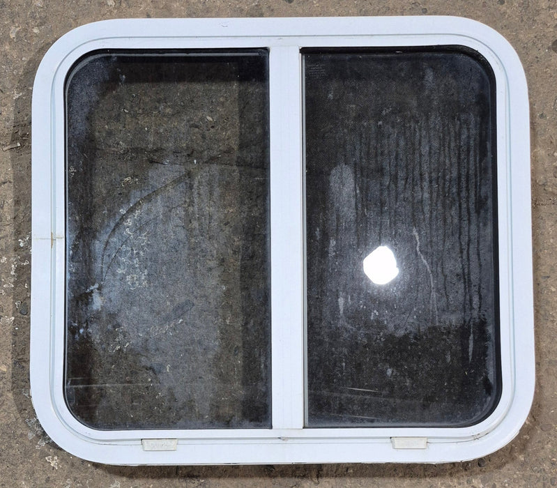 Used White Radius Opening Window : 24 1/4" W x 21 3/4" H x 1 7/8" D