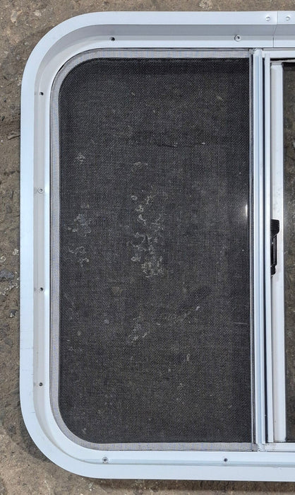 Used White Radius Opening Window : 24 1/4" W x 21 3/4" H x 1 7/8" D