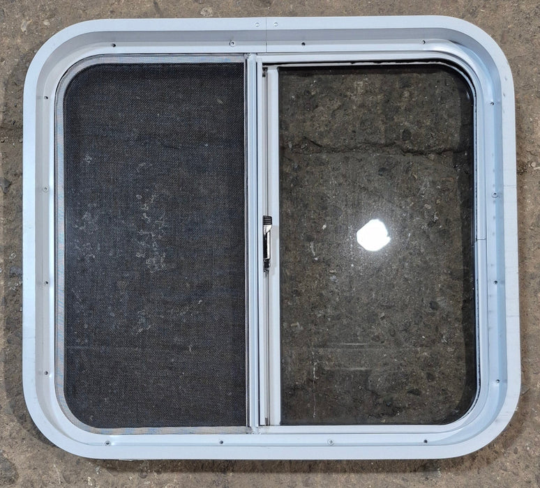 Used White Radius Opening Window : 24 1/4" W x 21 3/4" H x 1 7/8" D