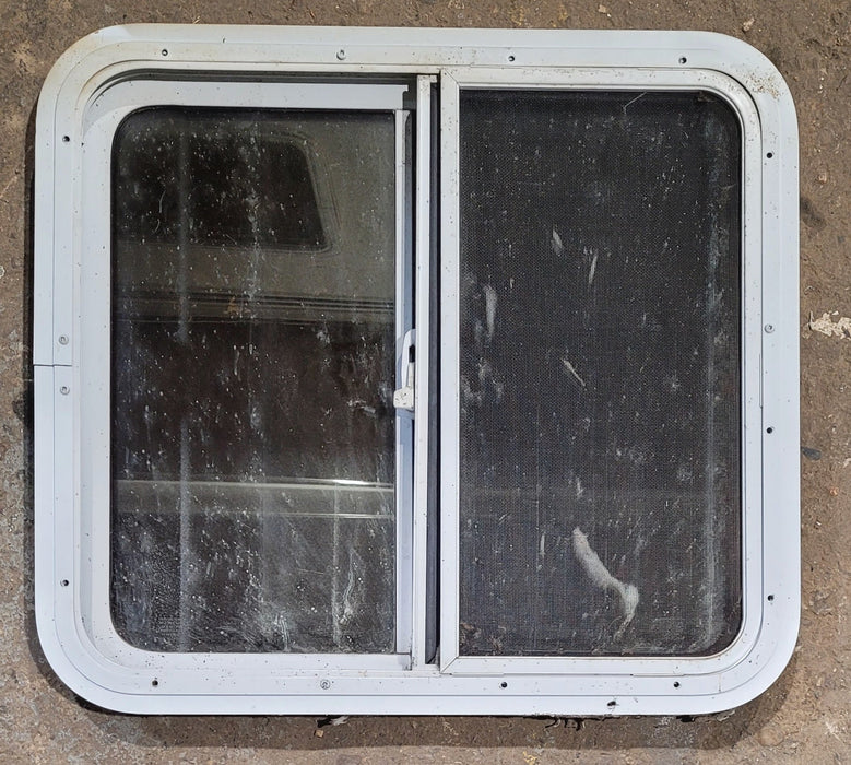 Used White Radius Opening Window : 24" W x 21 1/2" H x 1 7/8" D