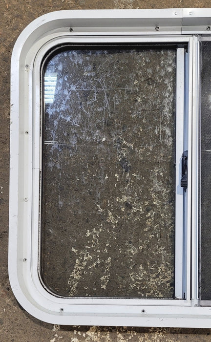 Used White Radius Opening Window : 24" W x 21 3/4" H x 1 7/8" D