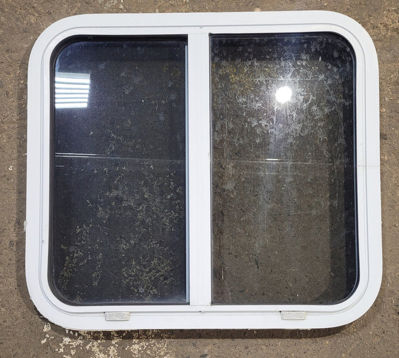 Used White Radius Opening Window : 24" W x 21 3/4" H x 1 7/8" D