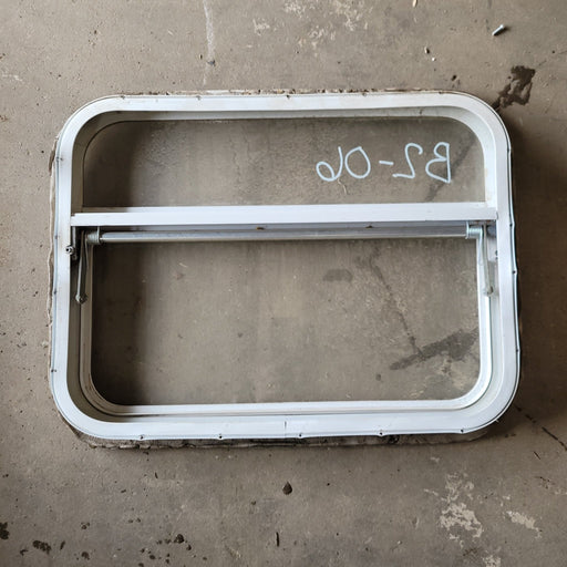 Used White Radius Opening Window : 24 X 18 X 2" D - Young Farts RV Parts