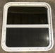 Used White Radius Opening Window : 26 1/2" W x 26 1/2" H x 2" D - Young Farts RV Parts