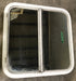 Used White Radius Opening Window : 26 1/2" W x 26 1/2" H x 2" D - Young Farts RV Parts