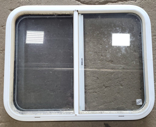 Used White Radius Opening Window : 26 1/2" X 20 5/8" X 2" D - Young Farts RV Parts