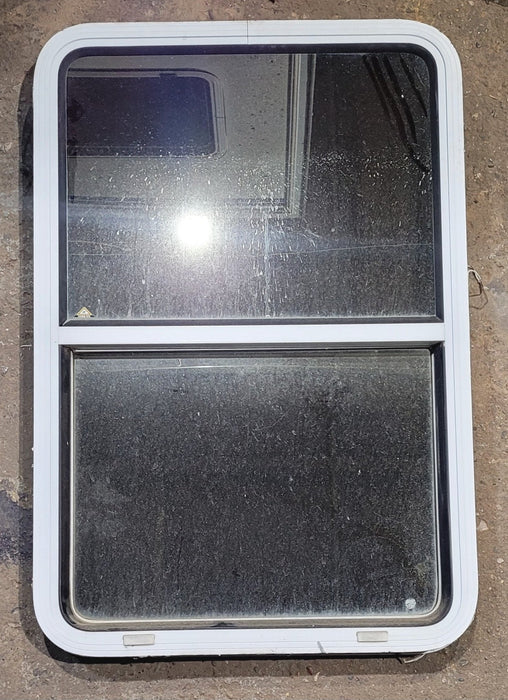 Used White Radius Opening Window : 26" W x 39 1/2" H x 1 7/8" D