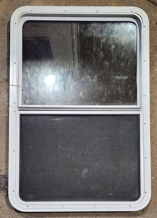 Used White Radius Opening Window : 26" W x 39 1/2" H x 1 7/8" D
