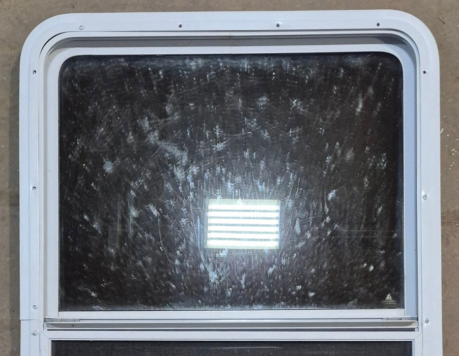 Used White Radius Opening Window : 26" W x 39 1/2" H x 1 7/8" D