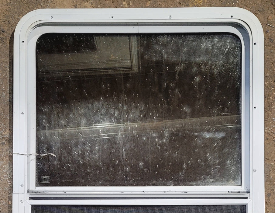 Used White Radius Opening Window : 26" W x 39 1/2" H x 1 7/8" D