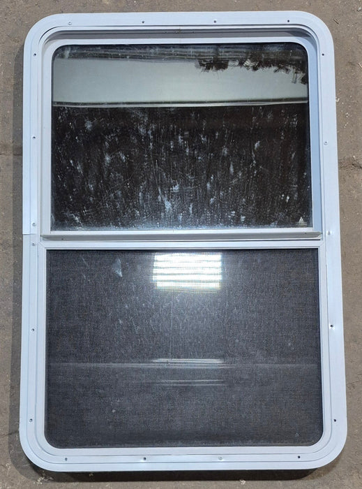 Used White Radius Opening Window : 26" W x 39 1/2" H x 1 7/8" D