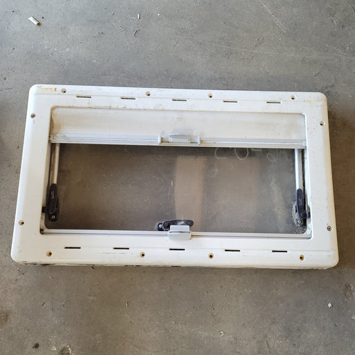 Used White Radius Opening Window : 27 1/2 X 15 1/2 X 2" D - Young Farts RV Parts