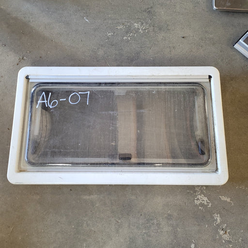 Used White Radius Opening Window : 27 1/2 X 15 1/2 X 2" D - Young Farts RV Parts