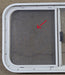Used White Radius Opening Window : 29 1/2" W x 17 1/2" H x 1 7/8" D - Young Farts RV Parts
