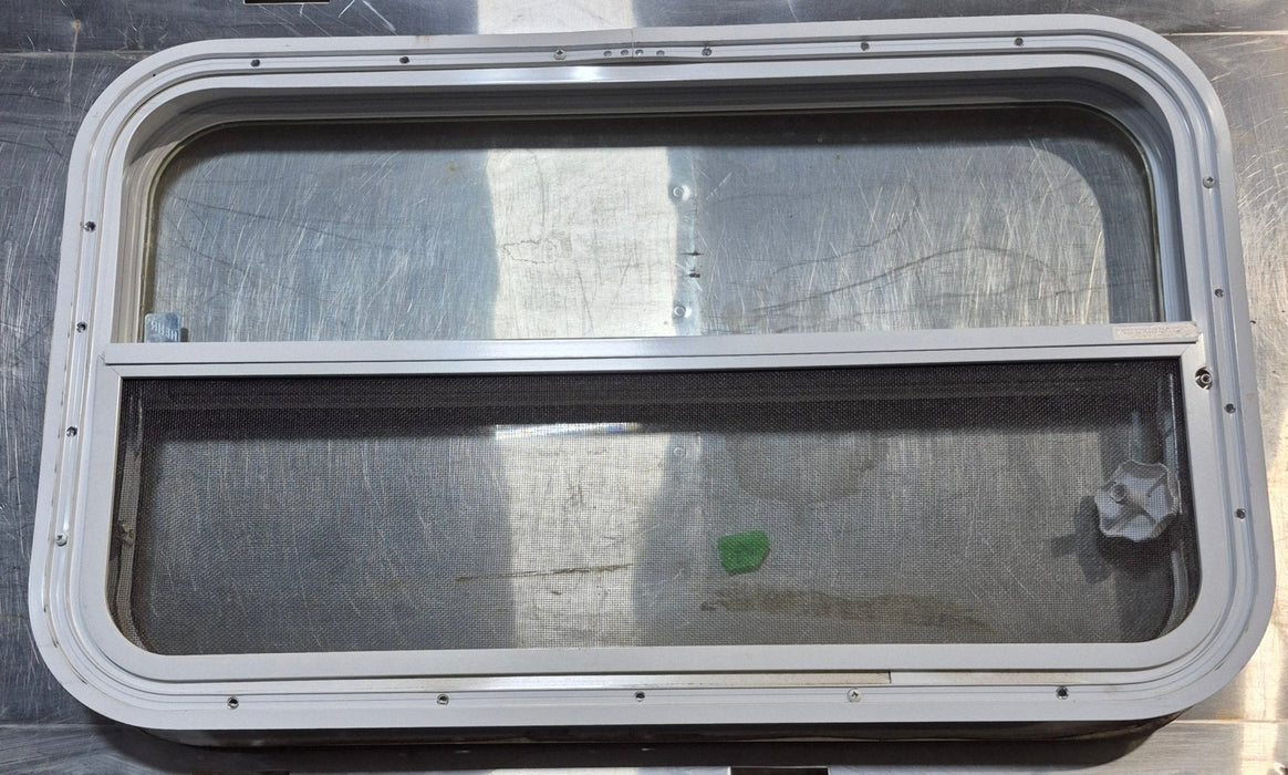Used White Radius Opening Window : 29 1/2" W x 17 1/2" H x 1 7/8" D