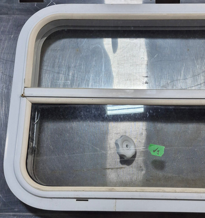 Used White Radius Opening Window : 29 1/2" W x 17 1/2" H x 1 7/8" D