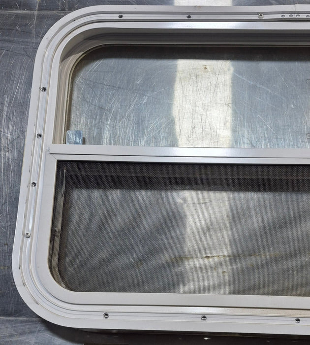 Used White Radius Opening Window : 29 1/2" W x 17 1/2" H x 1 7/8" D