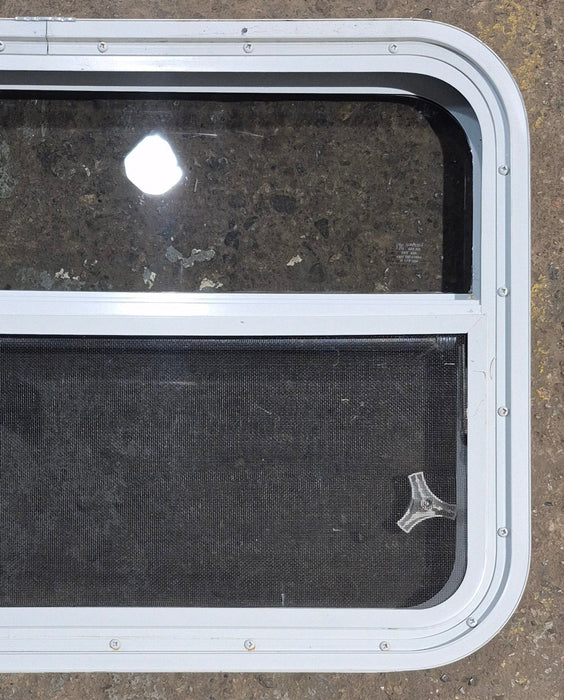 Used White Radius Opening Window : 29 1/2" W x 19 1/4" H x 1 7/8" D