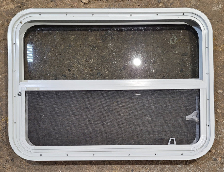 Used White Radius Opening Window : 29 1/2" W x 21 1/2" H x 1 7/8" D