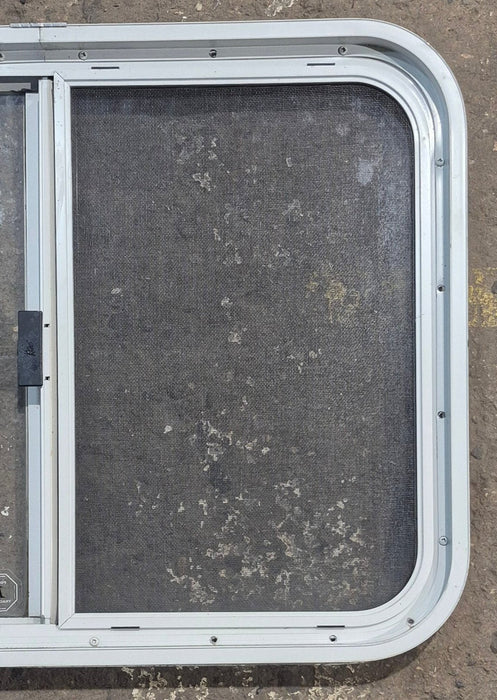 Used White Radius Opening Window : 29 1/2" W x 21 1/4" H x 1 3/4" D