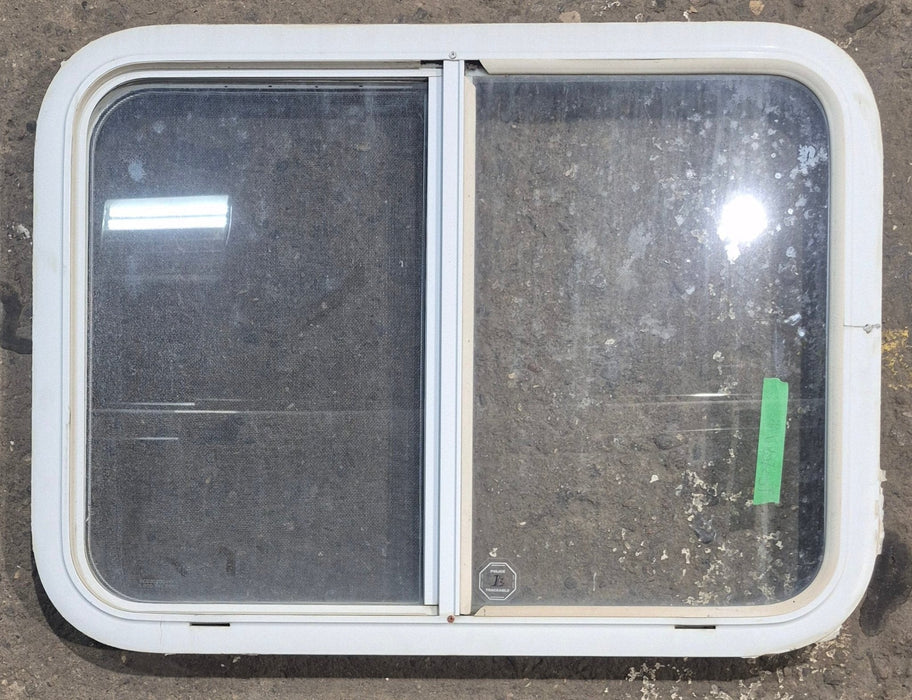 Used White Radius Opening Window : 29 1/2" W x 21 1/4" H x 1 3/4" D