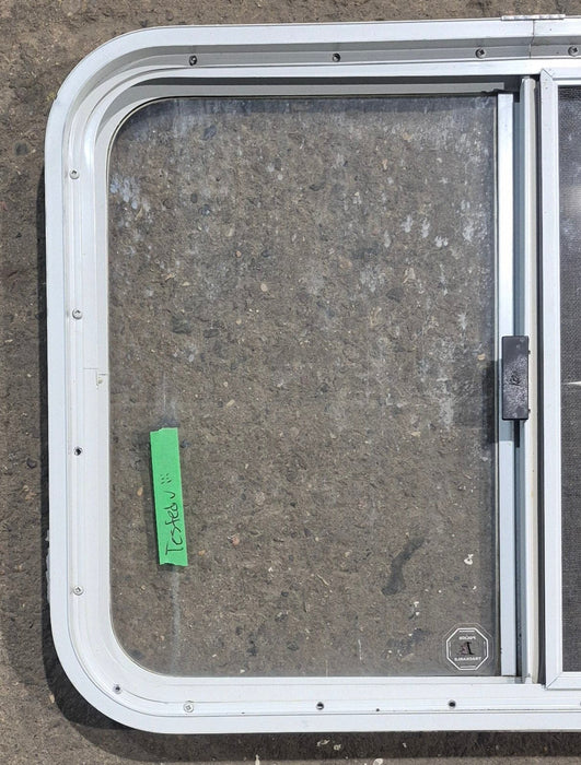 Used White Radius Opening Window : 29 1/2" W x 21 1/4" H x 1 3/4" D