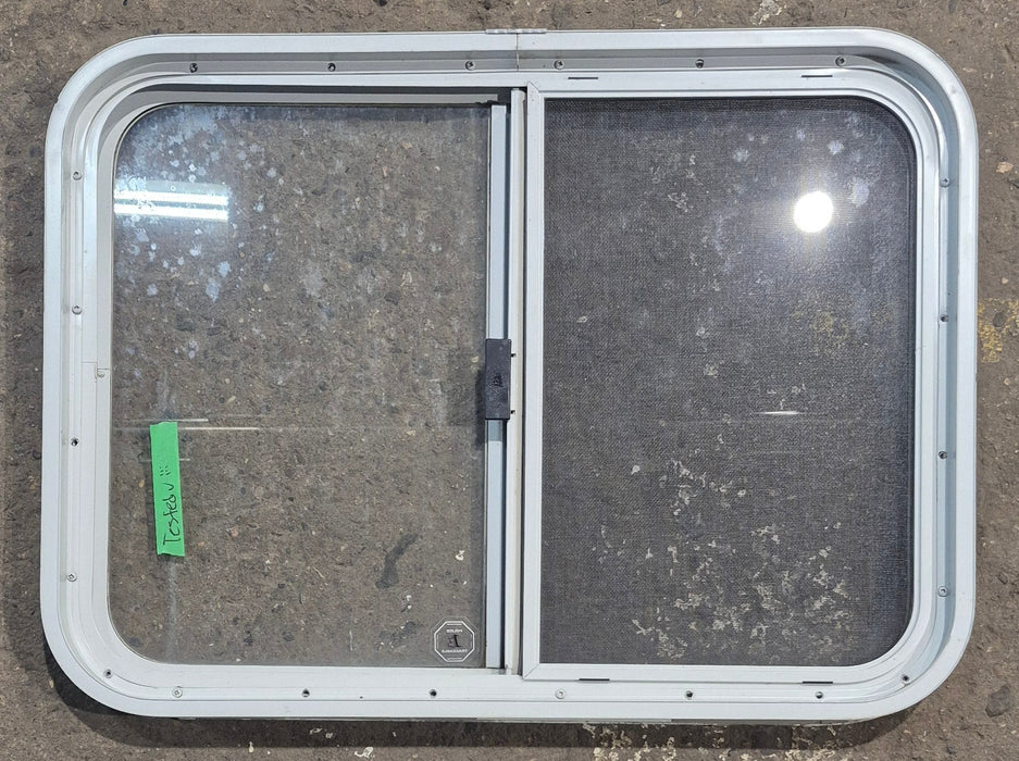 Used White Radius Opening Window : 29 1/2" W x 21 1/4" H x 1 3/4" D