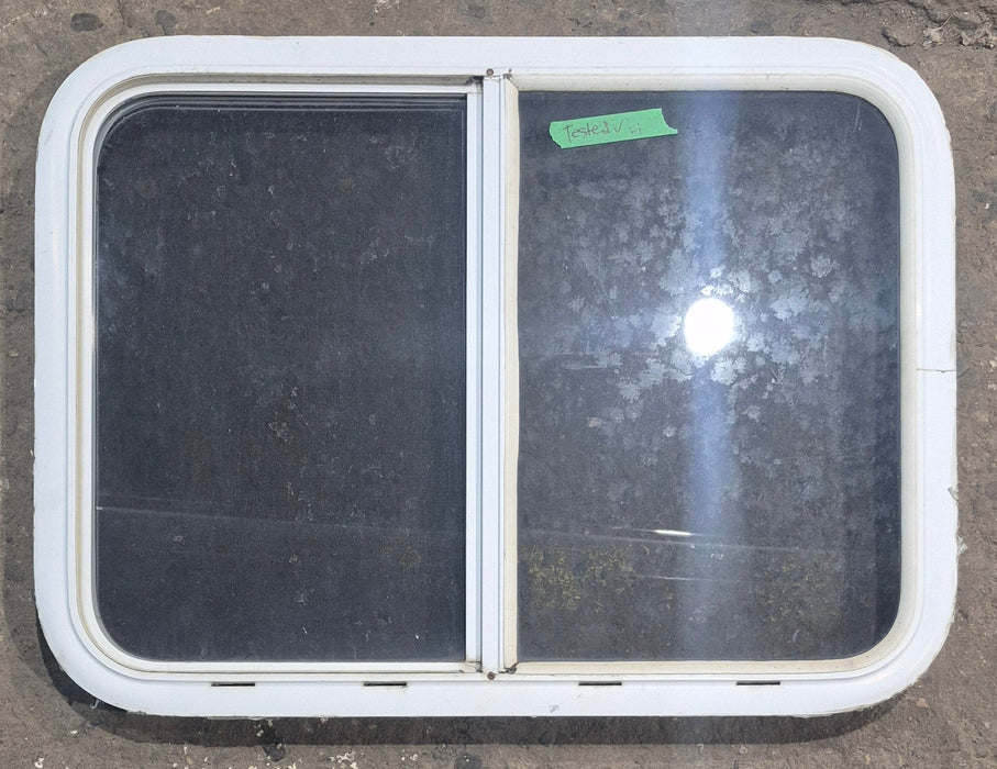 Used White Radius Opening Window : 29 1/2" W x 21 1/4" H x 1 7/8" D