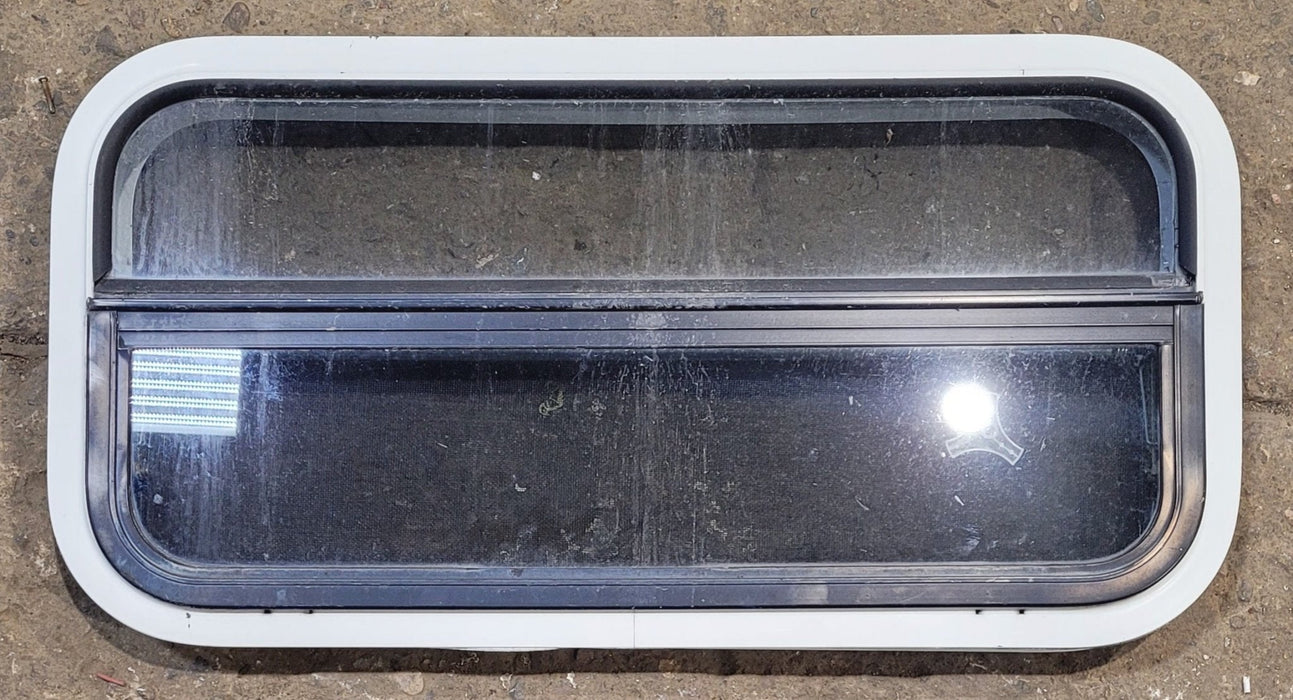 Used White Radius Opening Window : 29 1/4" W x 14 1/4" H x 1 3/4" D