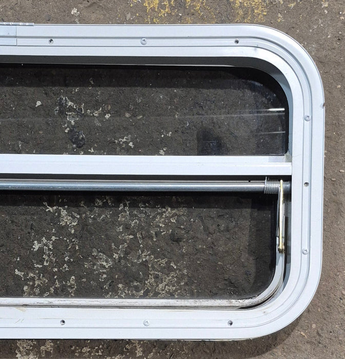 Used White Radius Opening Window : 29 1/4" W x 14 1/4" H x 1 3/4" D