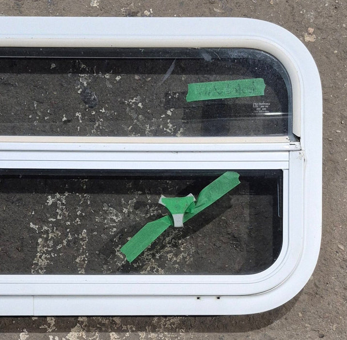 Used White Radius Opening Window : 29 1/4" W x 14 1/4" H x 1 3/4" D