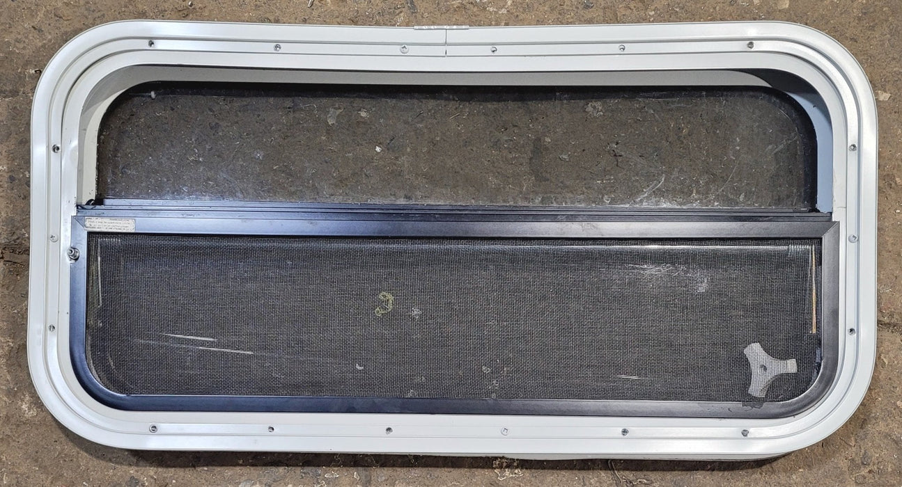 Used White Radius Opening Window : 29 1/4" W x 14 1/4" H x 1 3/4" D