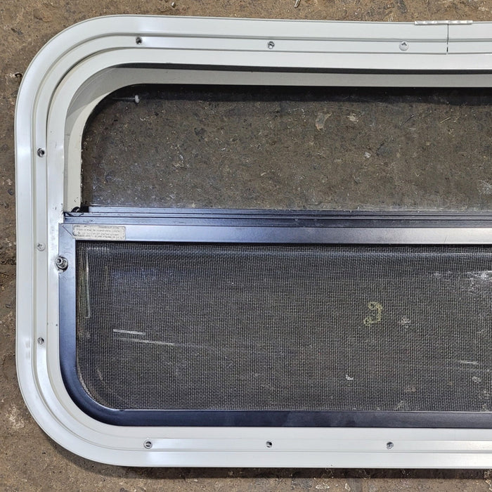 Used White Radius Opening Window : 29 1/4" W x 14 1/4" H x 1 3/4" D