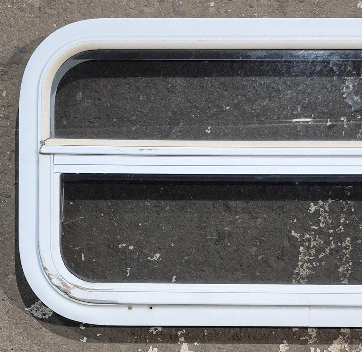 Used White Radius Opening Window : 29 1/4" W x 14 1/4" H x 1 3/4" D