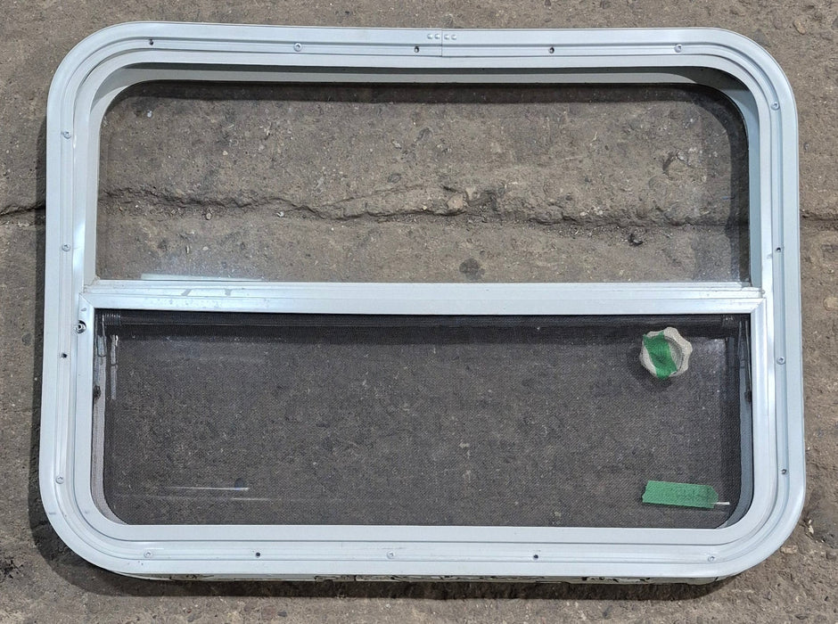 Used White Radius Opening Window : 29 1/4" W x 21 1/4" H x 1 3/4" D