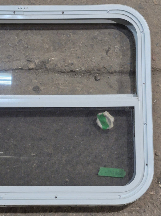 Used White Radius Opening Window : 29 1/4" W x 21 1/4" H x 1 3/4" D