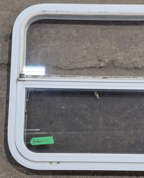 Used White Radius Opening Window : 29 1/4" W x 21 1/4" H x 1 3/4" D