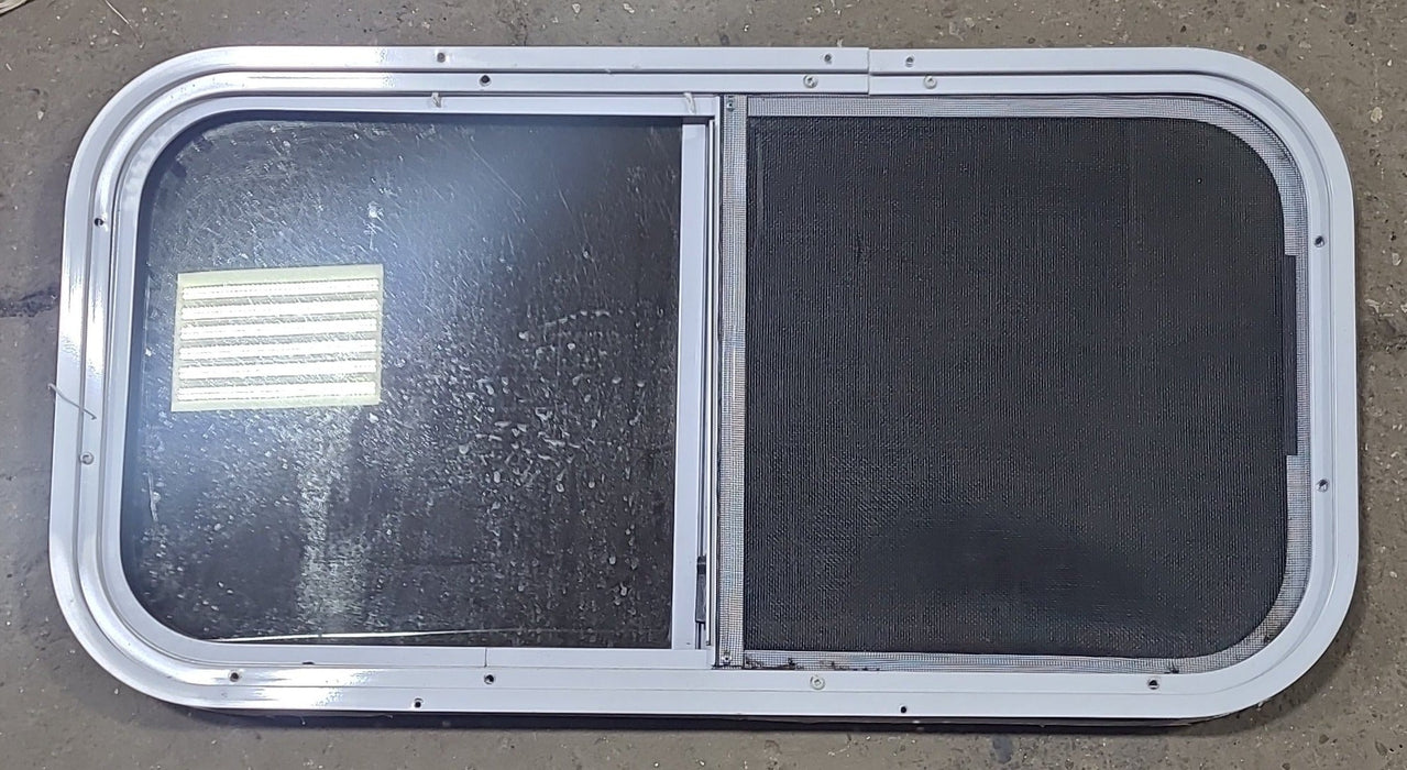 Used White Radius Opening Window : 30" W x 15" H x 1 1/8" D