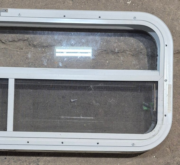Used White Radius Opening Window : 35 1/2" W x 14 1/2" H x 1 1/2" D